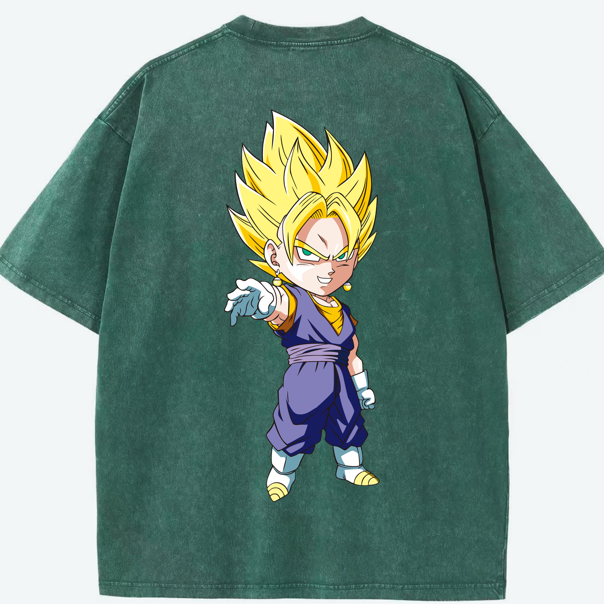 （画像用） ドラゴンボール ベジット DRAGON BALL Vegetto 綿100% ヴィンテージ風 半袖Tシャツ（背面プリント）